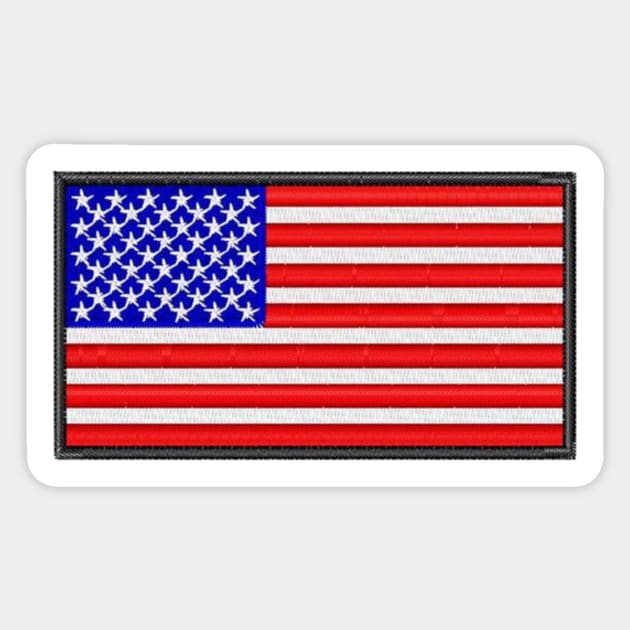 Embroidery American Flag Sticker Sticker by anacarminda